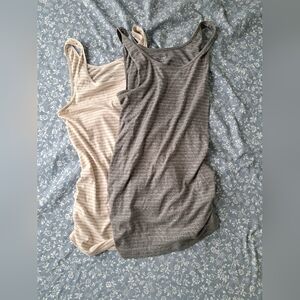 Old Navy maternity striped fitted tank top lot of 2 size medium